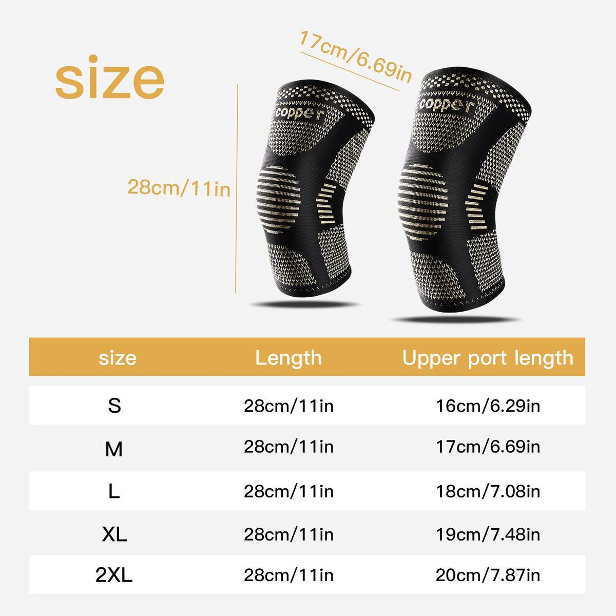 Copper Compression Knee Brace