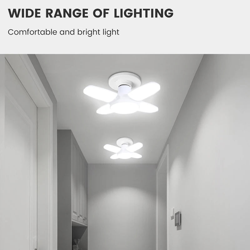 Foldable Fan-Shape E27 LED Ceiling Light Bulb