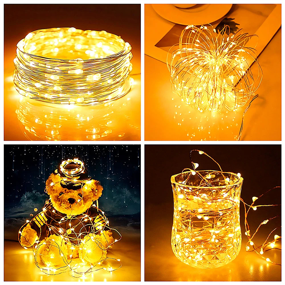 Waterproof USB LED Copper Wire Fairy Lights with Remote