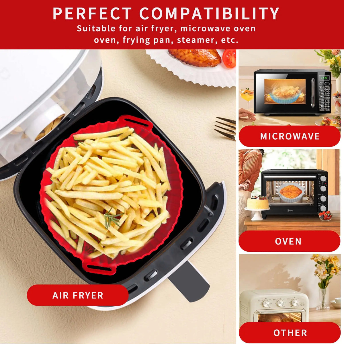 Reusable Silicone Air Fryer Liner Pot