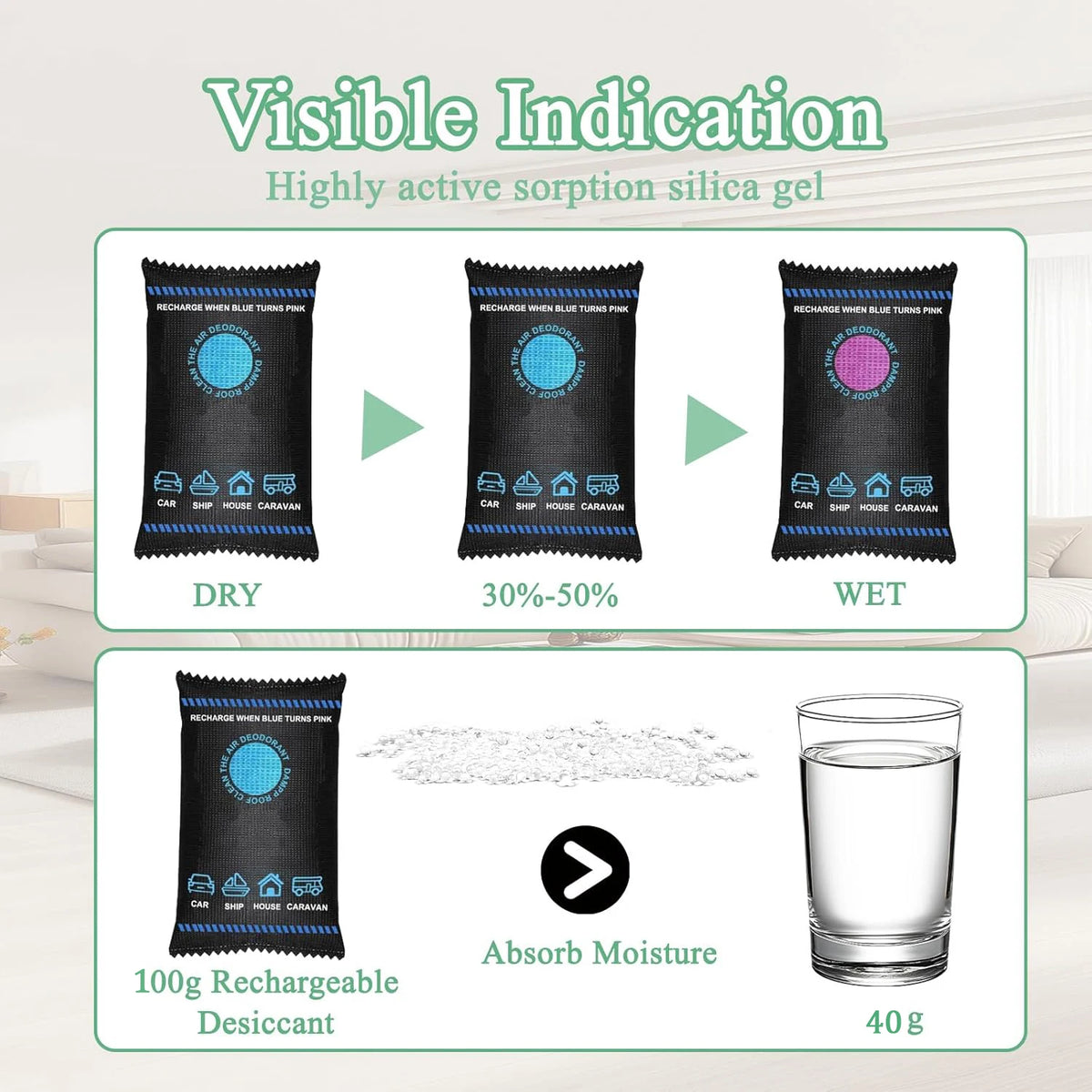 Reusable Car & Home Dehumidifier Bags