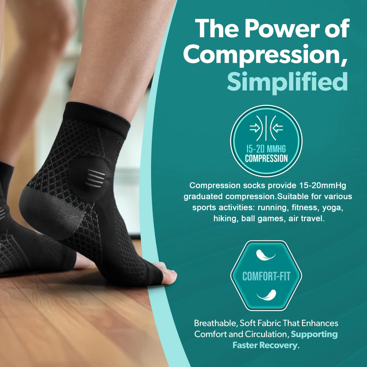Ankle Compression Socks (1 Pair)
